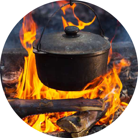 image of a pot boiling on fire